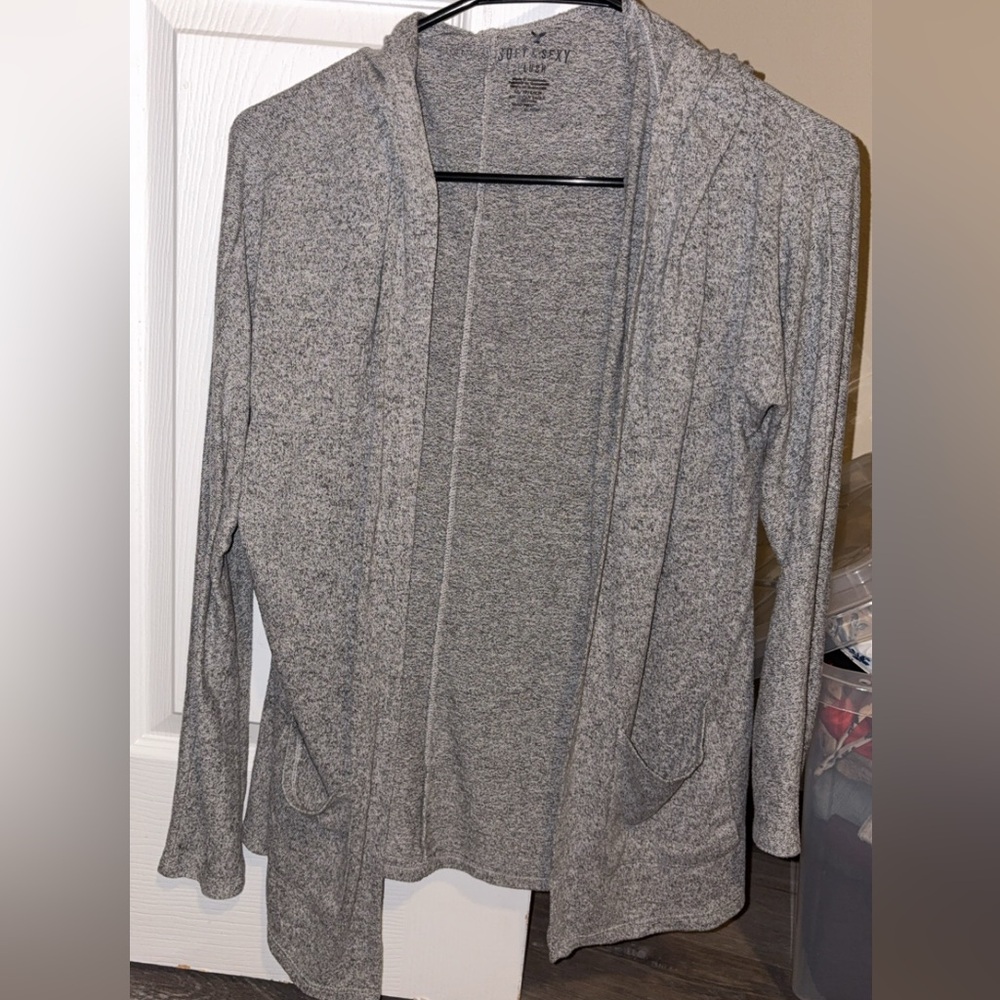 American Eagle Outfitters Soft & Sexy Plush Gray Cardigan